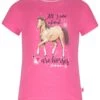 T-Shirt S/S Print Glitter Horse In Bubble Gum 2 T-Shirt S/S Print Glitter Horse In Bubble Gum -Trendiges Bekleidungsgeschäft salt and pepper t shirt s s print glitter horse in bubble gum