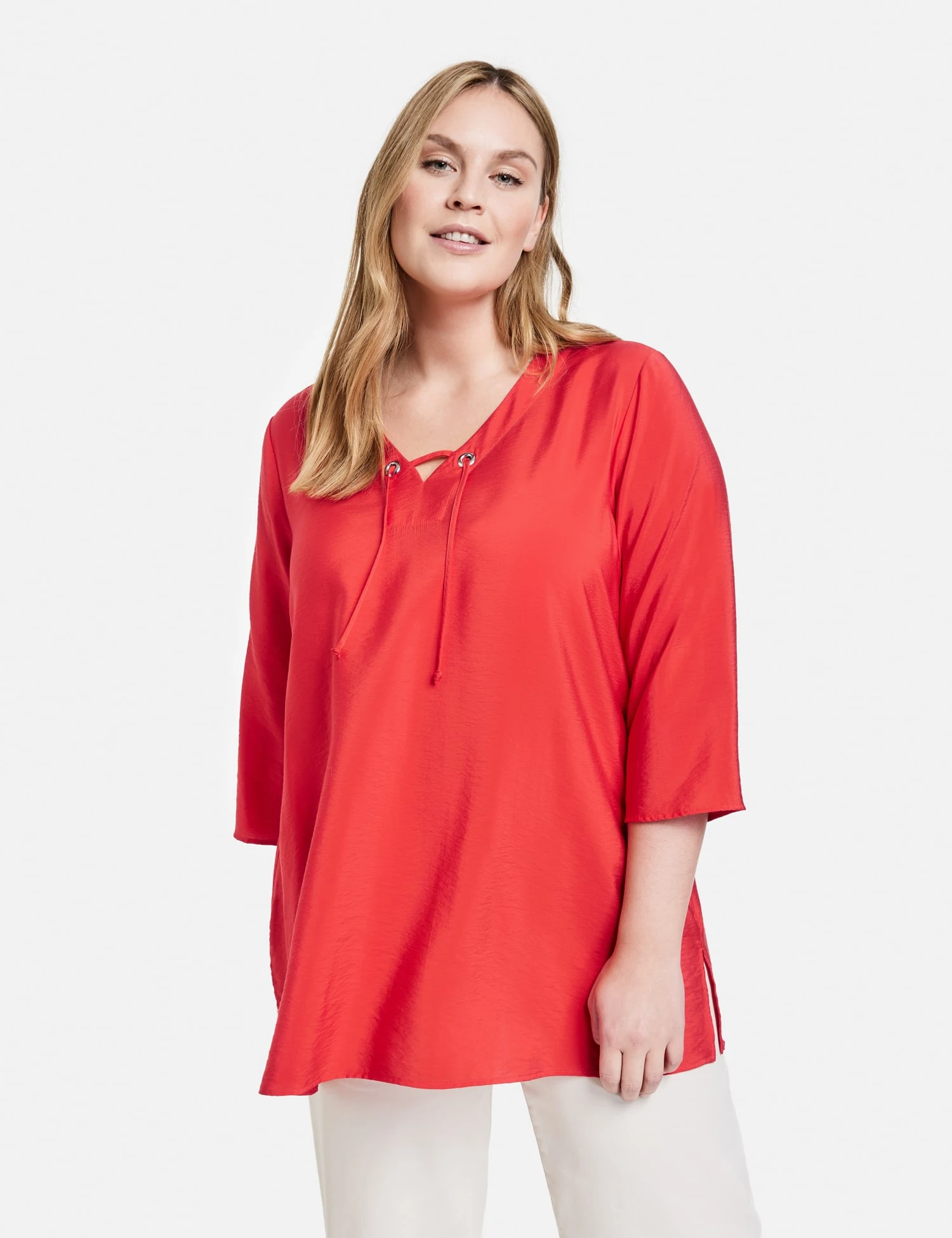 Blusenshirt Mit 3/4 Arm Power Red 5 Blusenshirt Mit 3/4 Arm Power Red – Bild 3