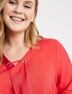 Blusenshirt Mit 3/4 Arm Power Red 10 Blusenshirt Mit 3/4 Arm Power Red -Trendiges Bekleidungsgeschäft samoon blusenshirt mit 3 4 arm power red 3