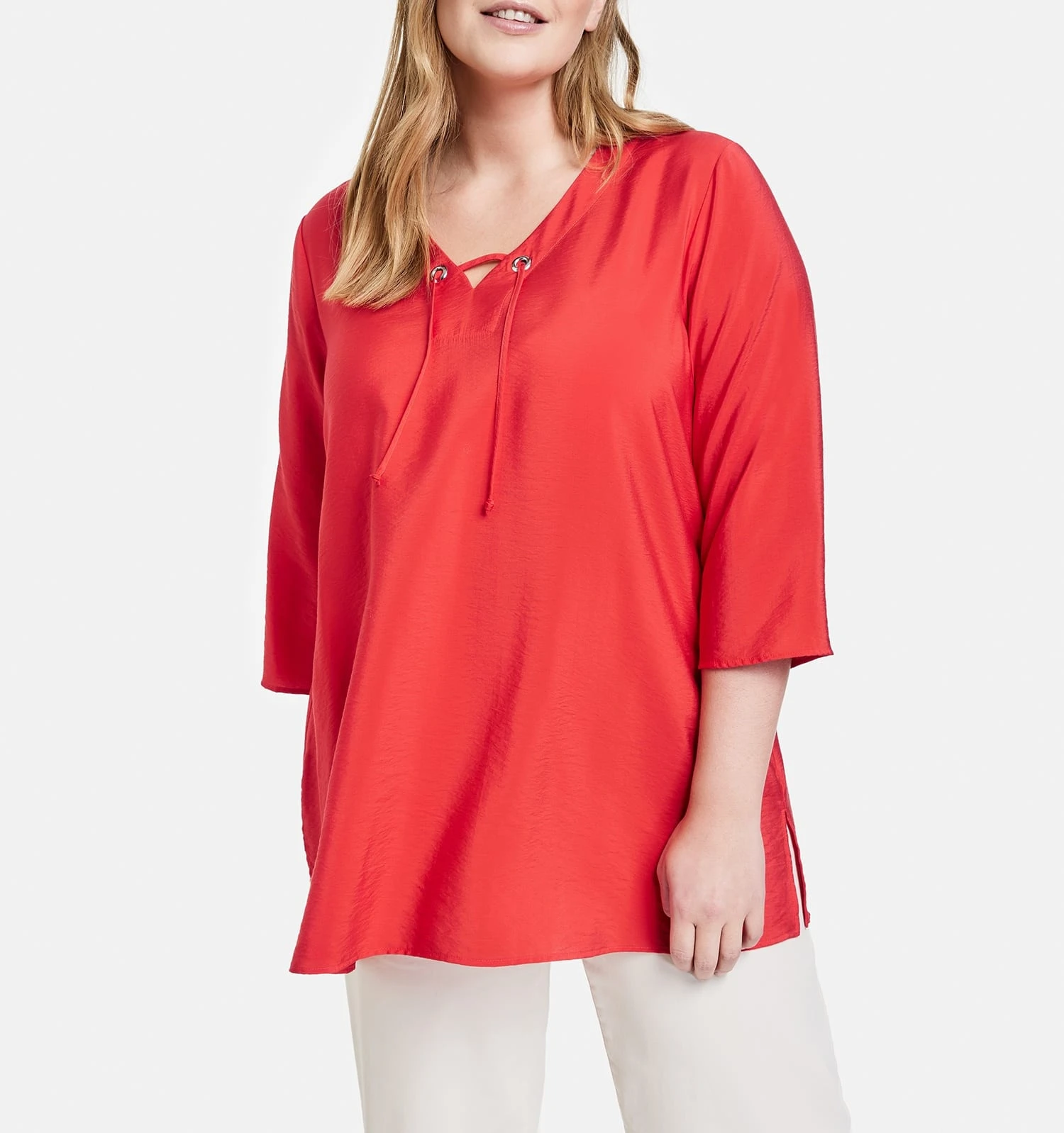 Blusenshirt Mit 3/4 Arm Power Red 7 Blusenshirt Mit 3/4 Arm Power Red – Bild 5