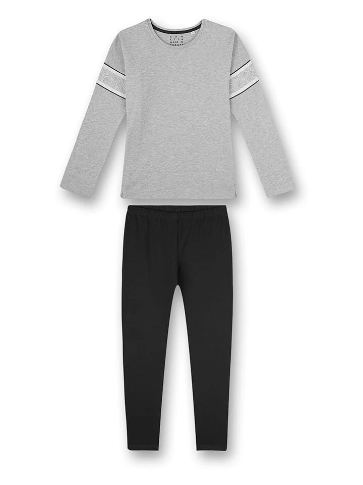 Sanetta Pyjama In Grau/ Schwarz 3 Sanetta Pyjama In Grau/ Schwarz