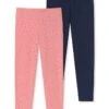 Schiesser 2er-Set: Leggings In Rosa/ Dunkelblau