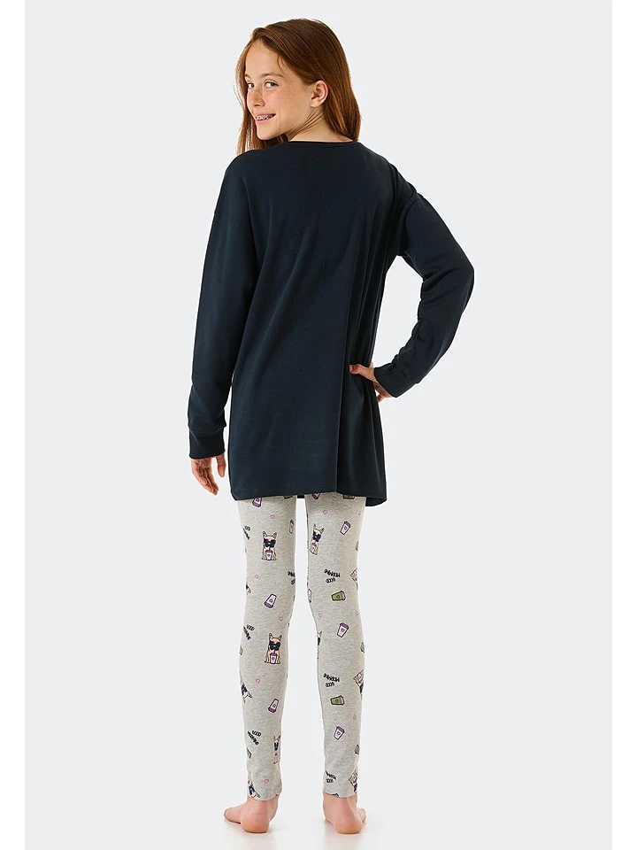 Schiesser Pyjama In Dunkelblau/ Grau 4 Schiesser Pyjama In Dunkelblau/ Grau – Bild 2