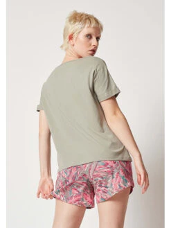 Skiny Pyjama In Khaki/ Pink -Trendiges Bekleidungsgeschäft skiny pyjama in khaki pink 1