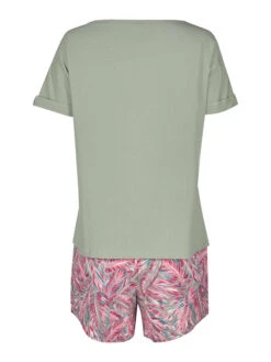 Skiny Pyjama In Khaki/ Pink -Trendiges Bekleidungsgeschäft skiny pyjama in khaki pink 3