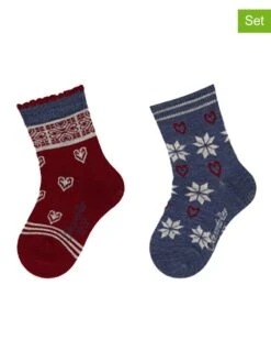 Sterntaler 2er-Set: Socken In Rot/ Grau