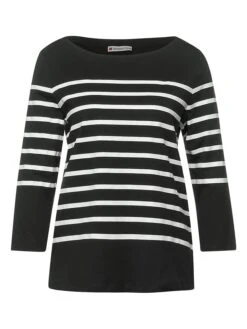 STREET ONE Longsleeve In Schwarz/ Weiß 10 STREET ONE Longsleeve In Schwarz/ Weiß -Trendiges Bekleidungsgeschäft street one longsleeve in schwarz weiss 3