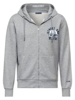 STREET ONE Sweatjacke In Grau/ Dunkelblau 11 STREET ONE Sweatjacke In Grau/ Dunkelblau -Trendiges Bekleidungsgeschäft street one sweatjacke in grau dunkelblau 3