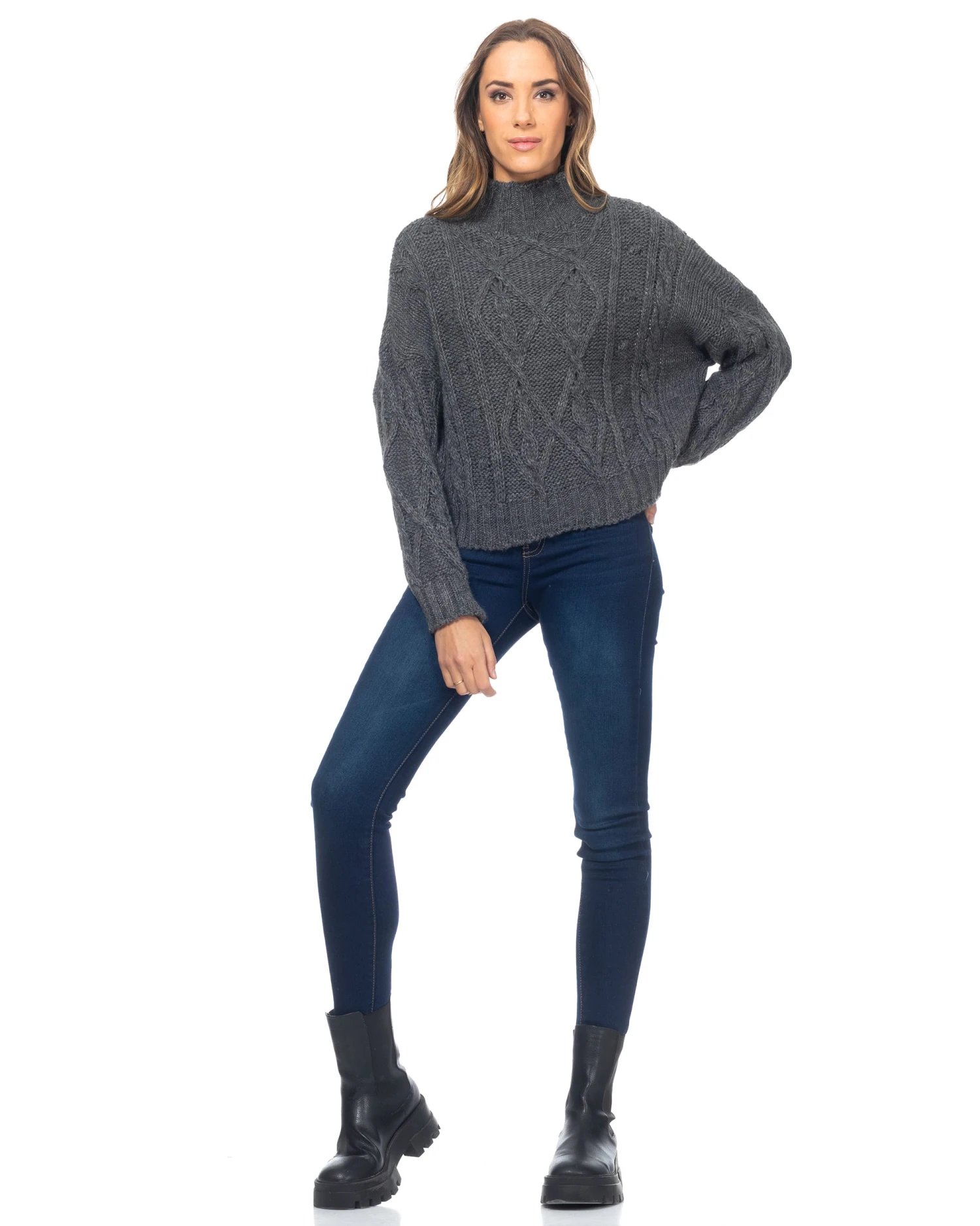 Strickpullover In Dunkelgrau 5 Strickpullover In Dunkelgrau – Bild 3