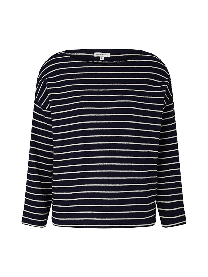 Tom Tailor Sweatshirt In Dunkelblau/ Weiß 3 Tom Tailor Sweatshirt In Dunkelblau/ Weiß