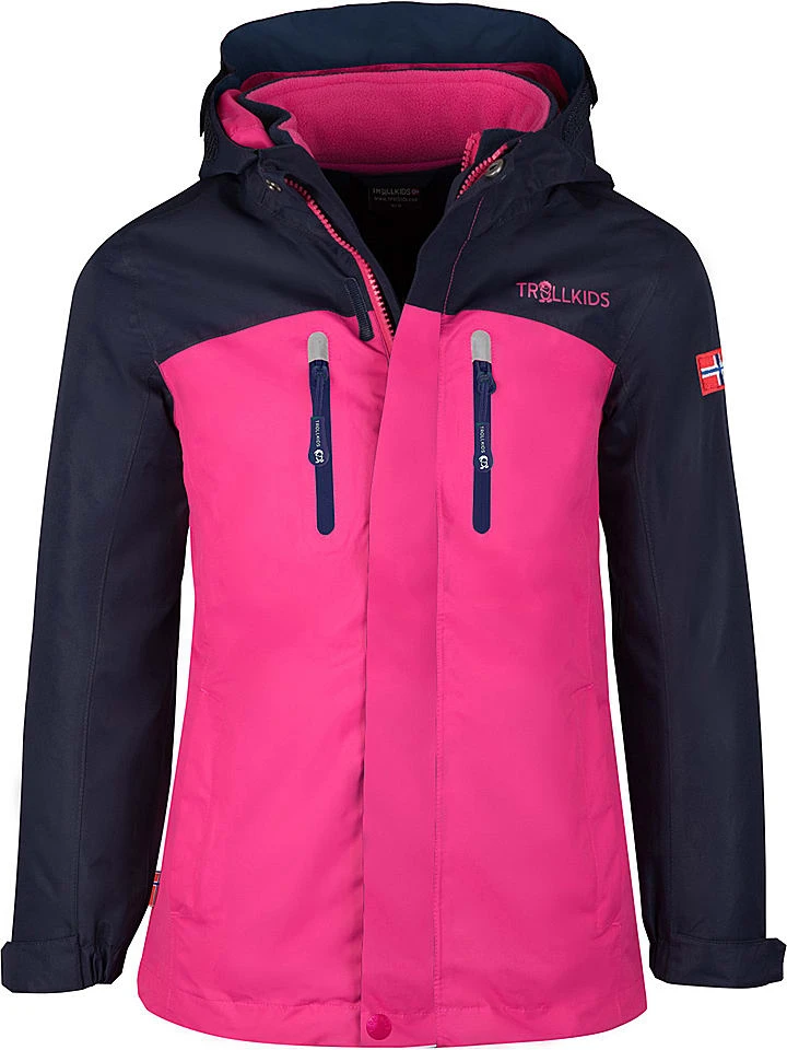 TROLLKIDS 3in1-Funktionsjacke "Bryggen" In Dunkelblau/ Pink 3 TROLLKIDS 3in1-Funktionsjacke "Bryggen" In Dunkelblau/ Pink