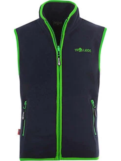 TROLLKIDS Fleeceweste "Arendal" In Dunkelblau/ Grün