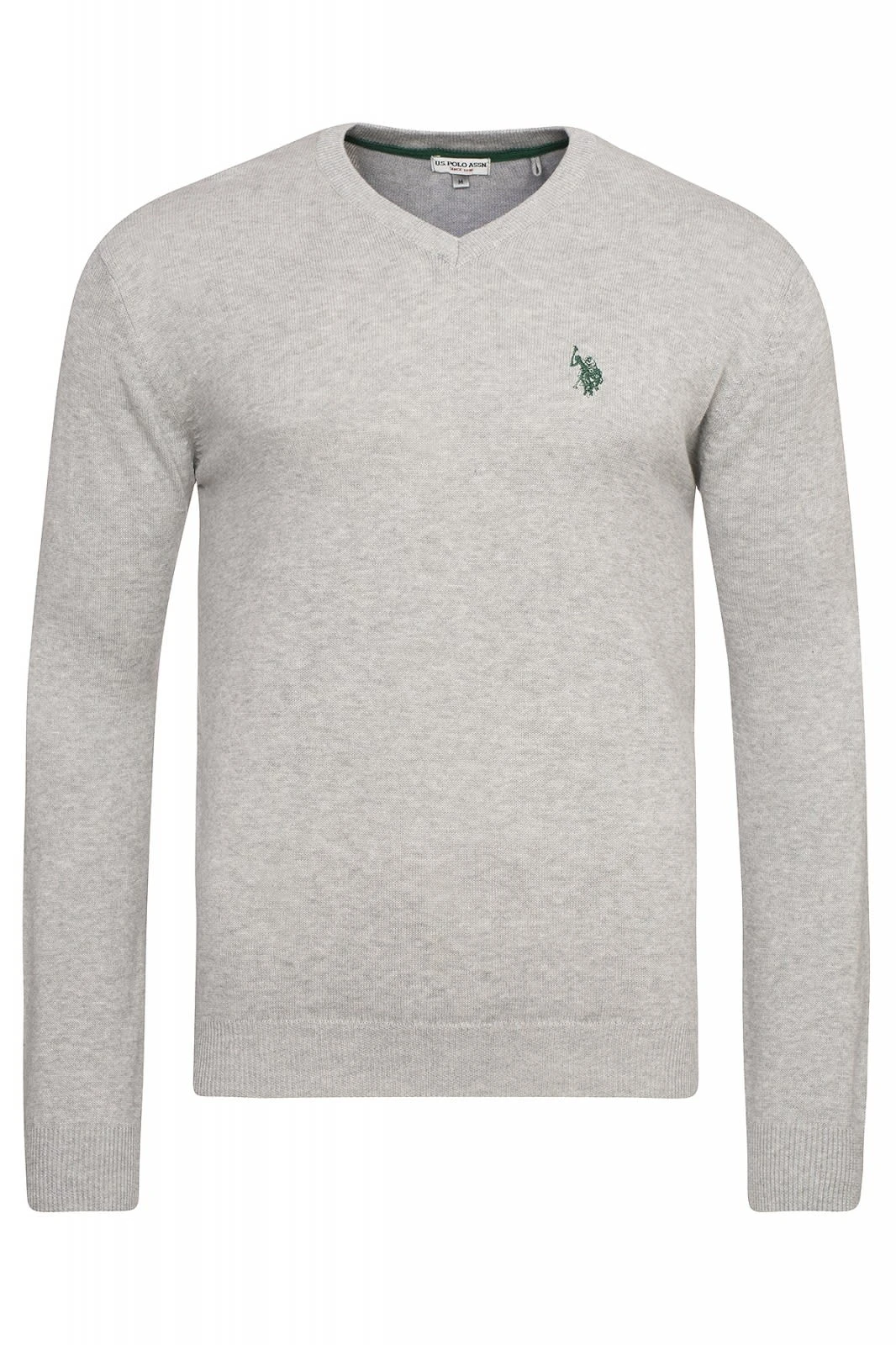 U.S. Polo Assn. V-Neck Pullover In GRAU-MELANGE 3 U.S. Polo Assn. V-Neck Pullover In GRAU-MELANGE