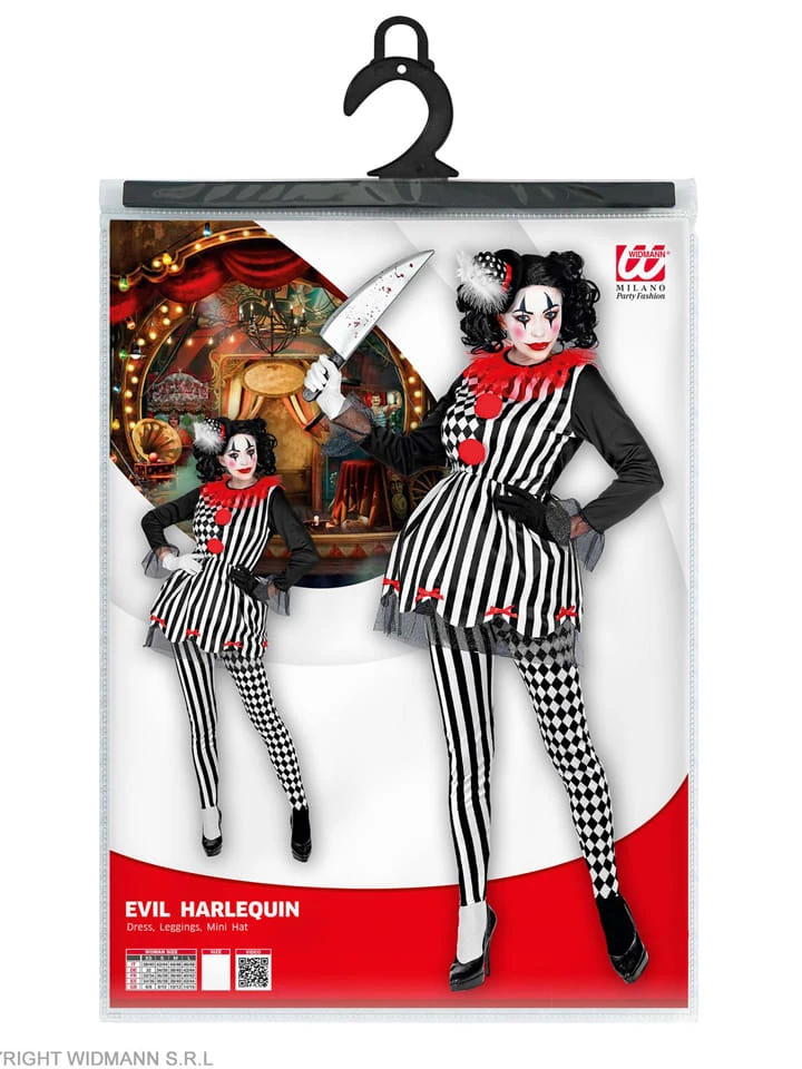 WIDMANN 3tlg. Kostüm "HORROR HARLEKINA" In Schwarz/ Weiß 6 WIDMANN 3tlg. Kostüm "HORROR HARLEKINA" In Schwarz/ Weiß – Bild 4